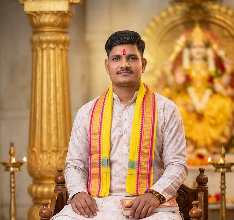 Pandit Ji performing spiritual rituals
